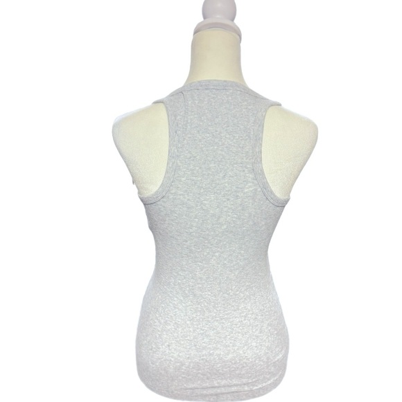 New Aerie Easy Does It Gray Ribbed Razorback Tank Top - Picture 2 of 9
